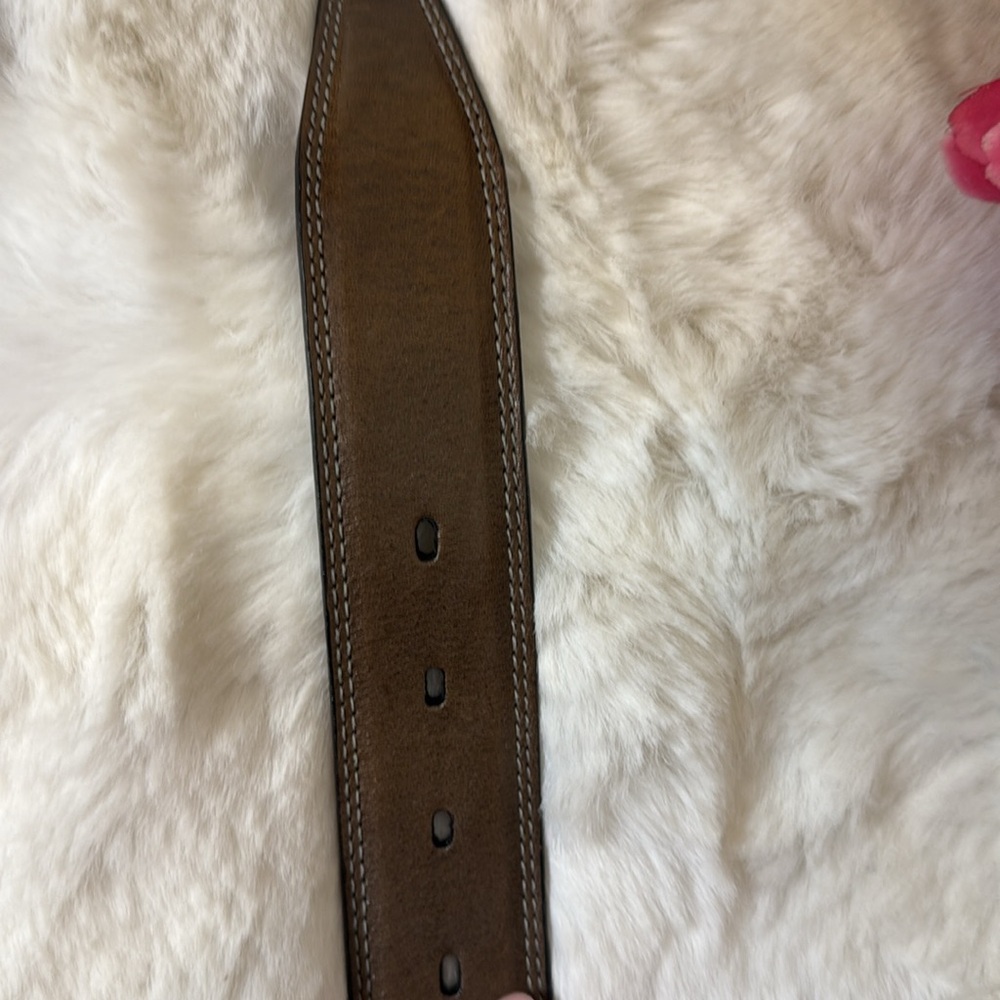 John Varvatos Brown Leather Belt - Picture 10 of 15